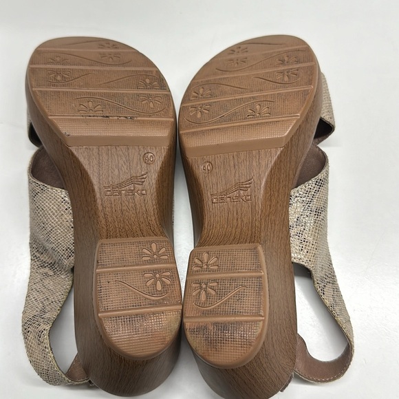 Dansko Jacinda Slingback Crossover Sandals Shoes Snake Print Tan Brown EU 40 10 - Picture 9 of 11